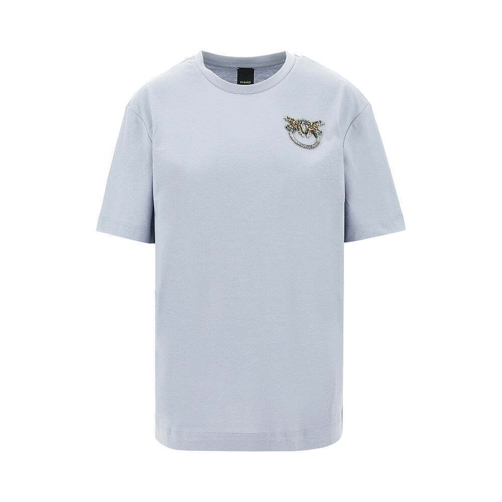 Pinko Jewelled Logo Embroidery T-Shirt